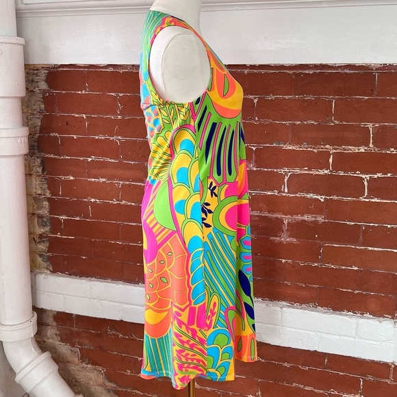 Julie Brown NYC Livie Dress Pink Tropicana Retro Shift Dress Bright Floral - Picture 6 of 13